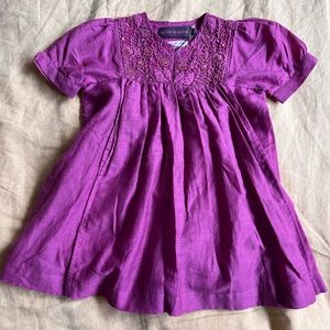 NWT Antik Batik Purple Fuchsia Dress Sz 2y old Silk & Cotton